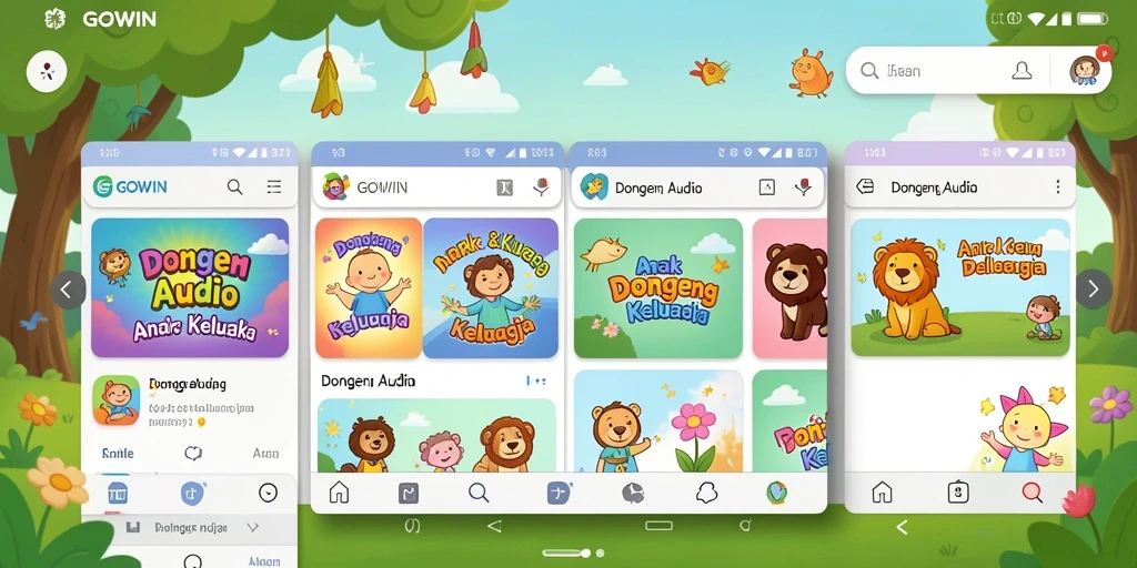 Tampilan antarmuka GOWIN yang sederhana dan menarik untuk anak-anak.